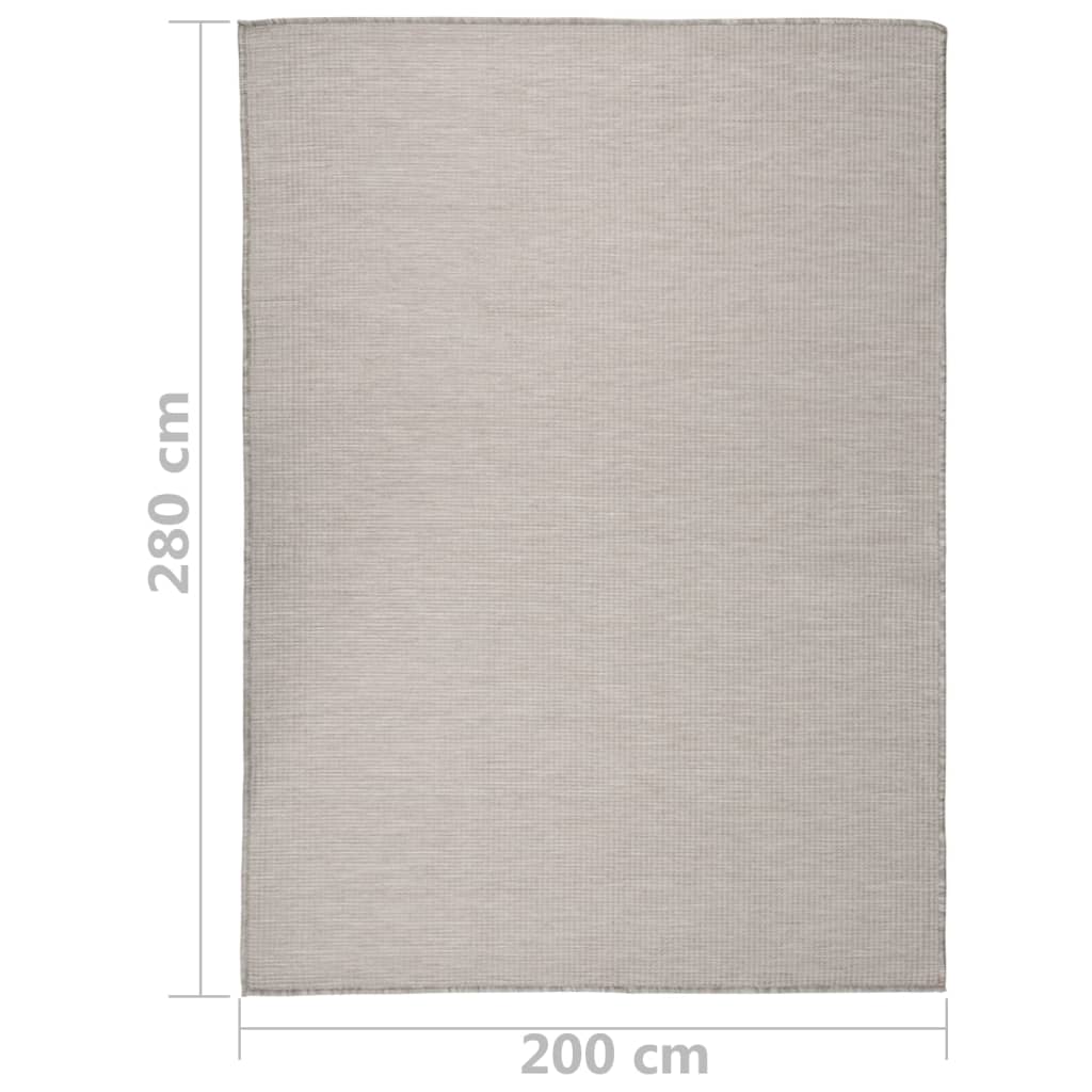 Outdoor rug flat weave 200x280 cm taupe