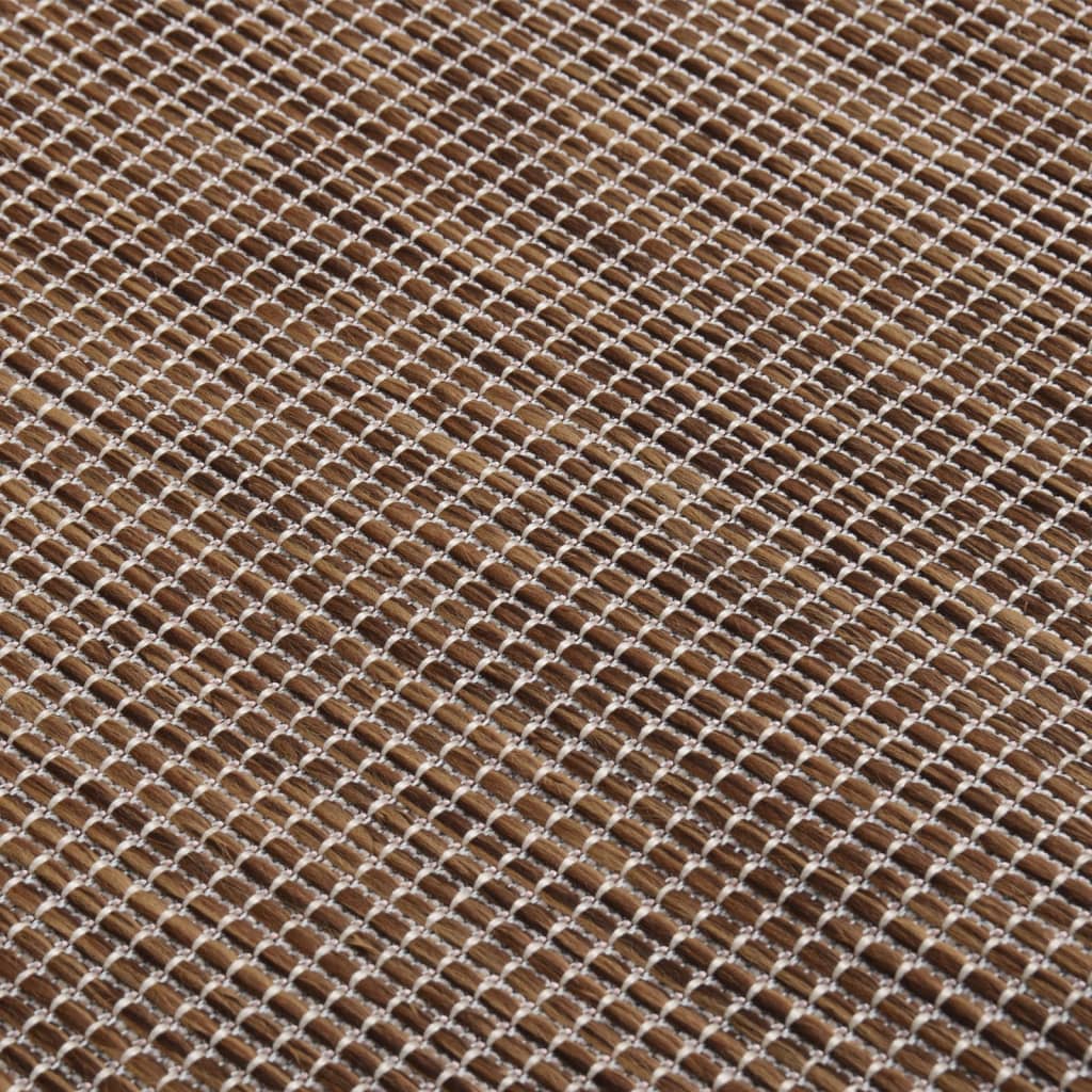 Outdoor rug flat weave 100x200 cm brown
