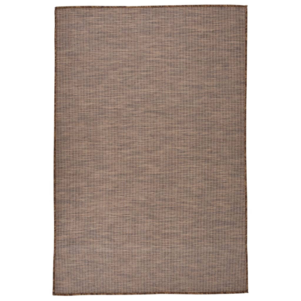 Outdoor-Teppich Flachgewebe 120x170 cm Braun