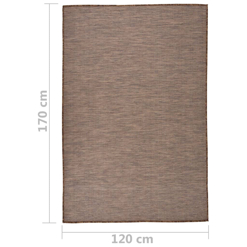 Outdoor-Teppich Flachgewebe 120x170 cm Braun