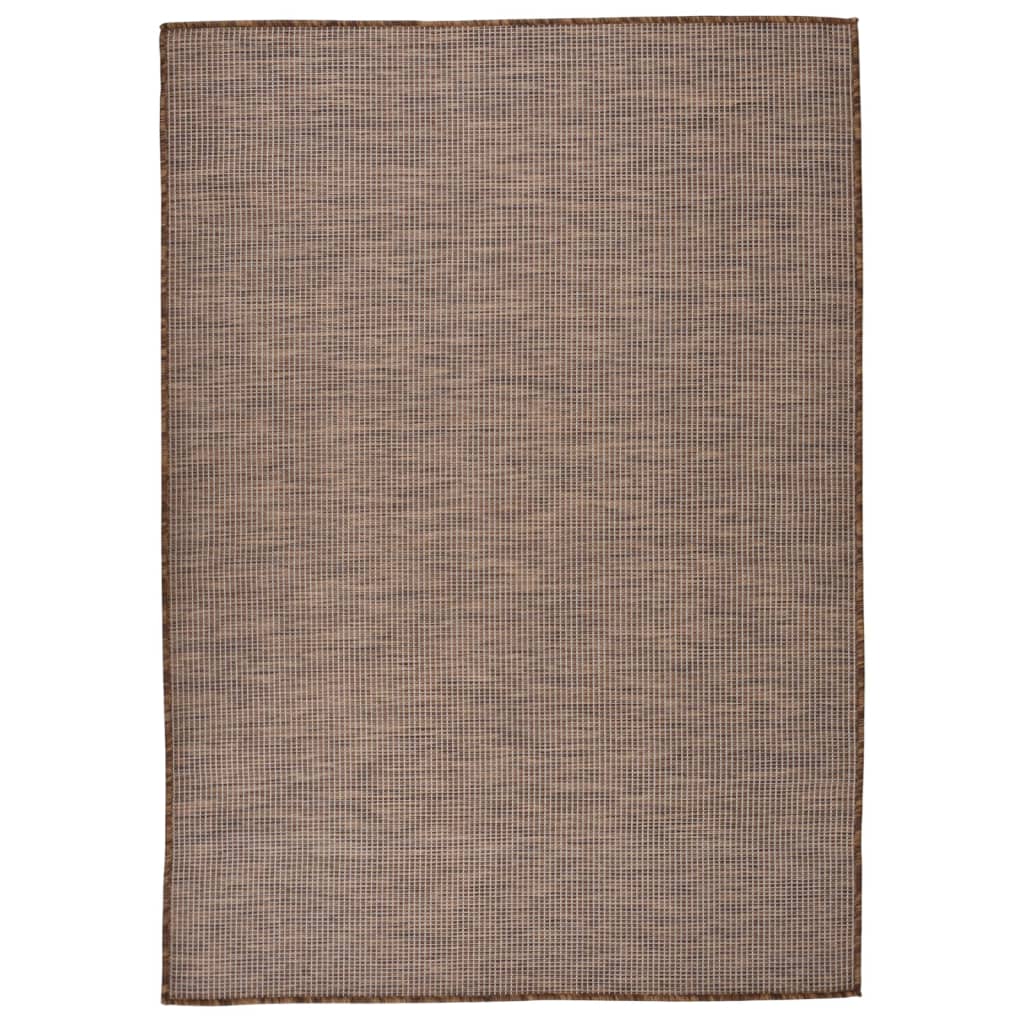 Outdoor rug flat weave 140x200 cm brown