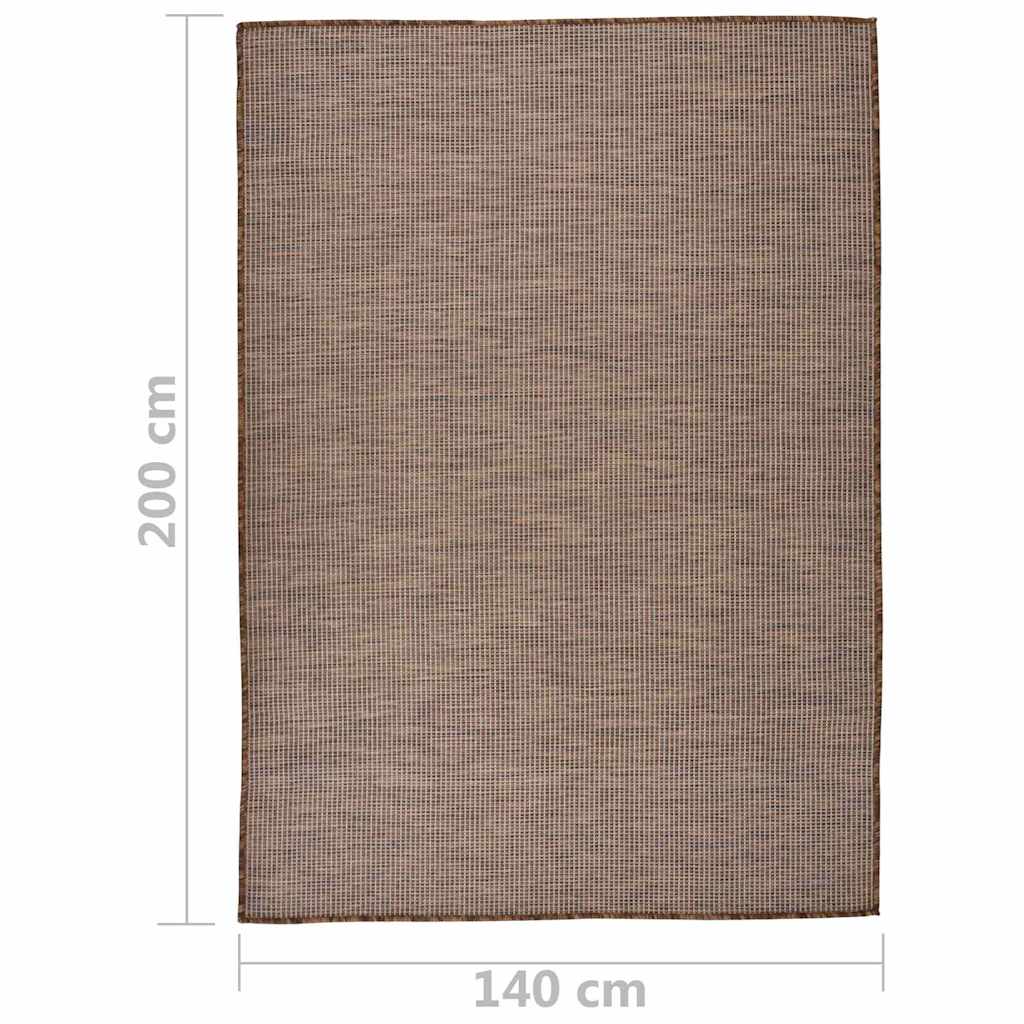 Outdoor-Teppich Flachgewebe 140x200 cm Braun