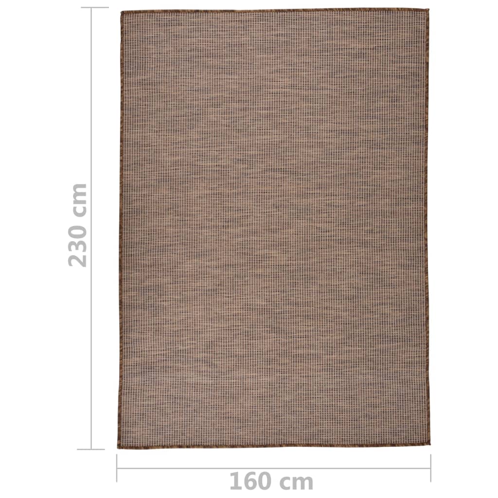 Outdoor rug flat weave 160x230 cm brown