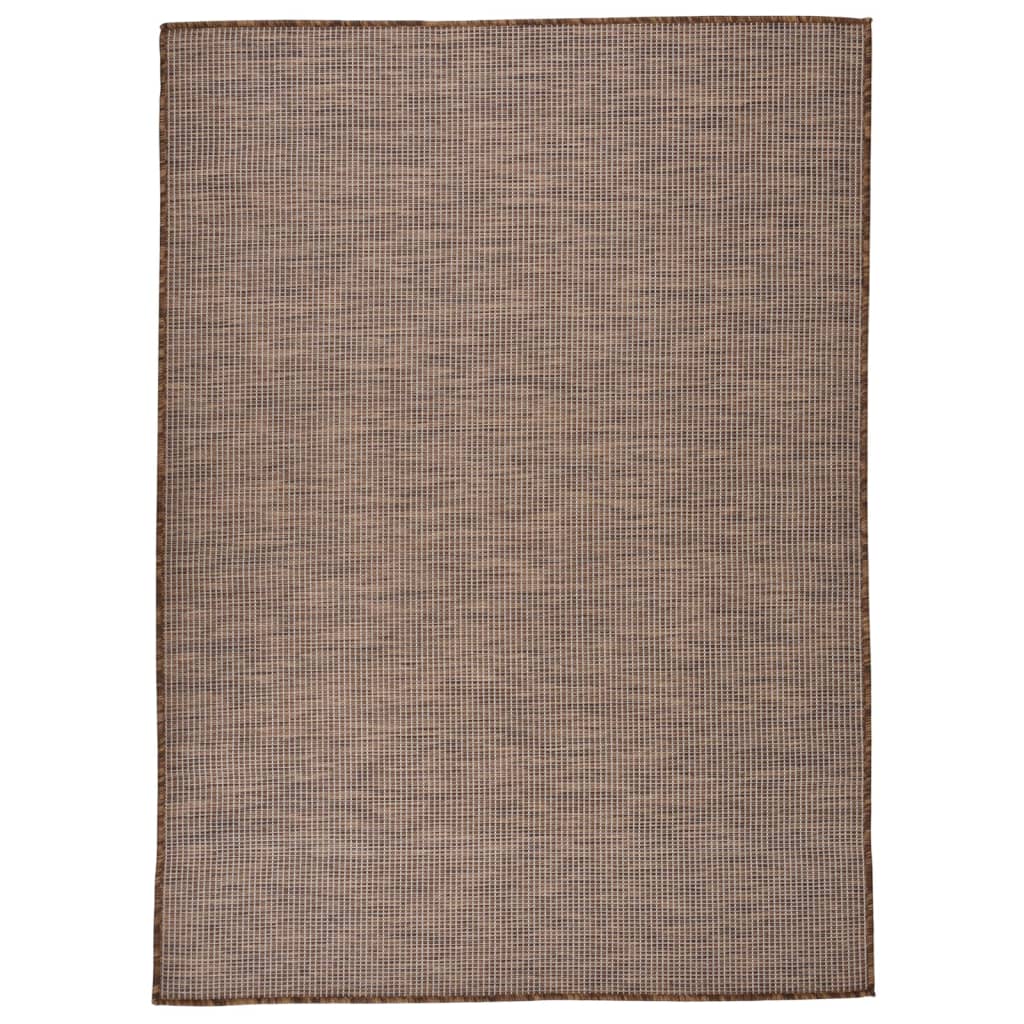 Outdoor rug flat weave 200x280 cm brown