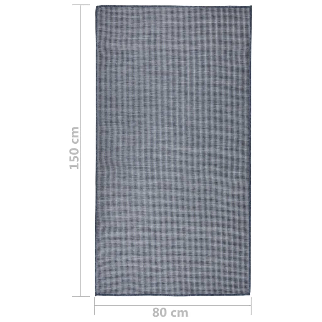 Outdoor-Teppich Flachgewebe 80x150 cm Blau