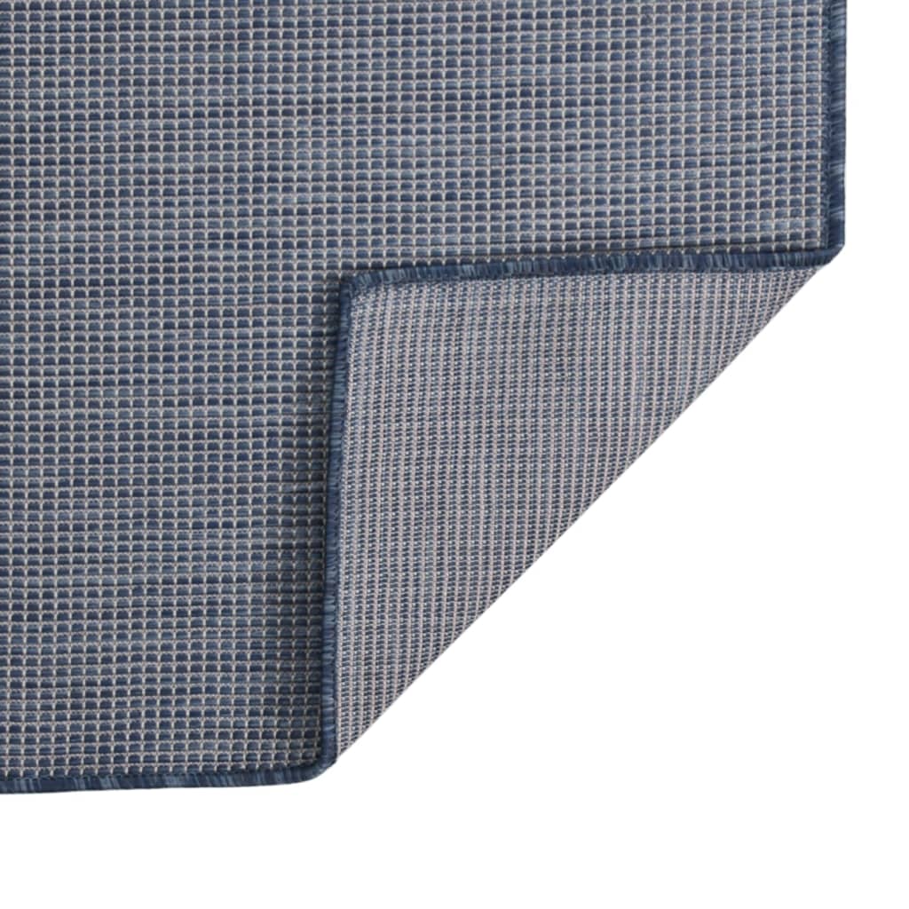 Outdoor rug flat weave 80x250 cm blue