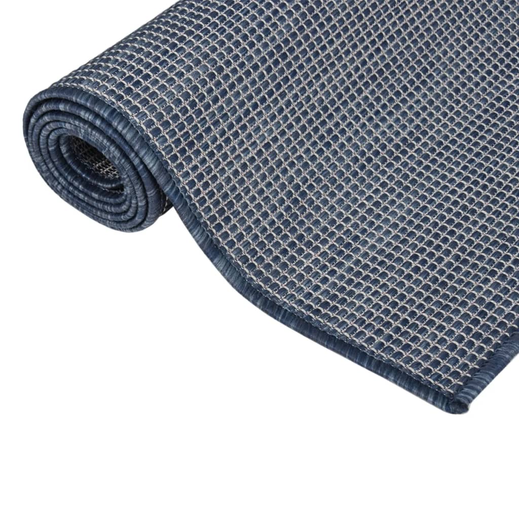 Outdoor rug flat weave 120x170 cm blue