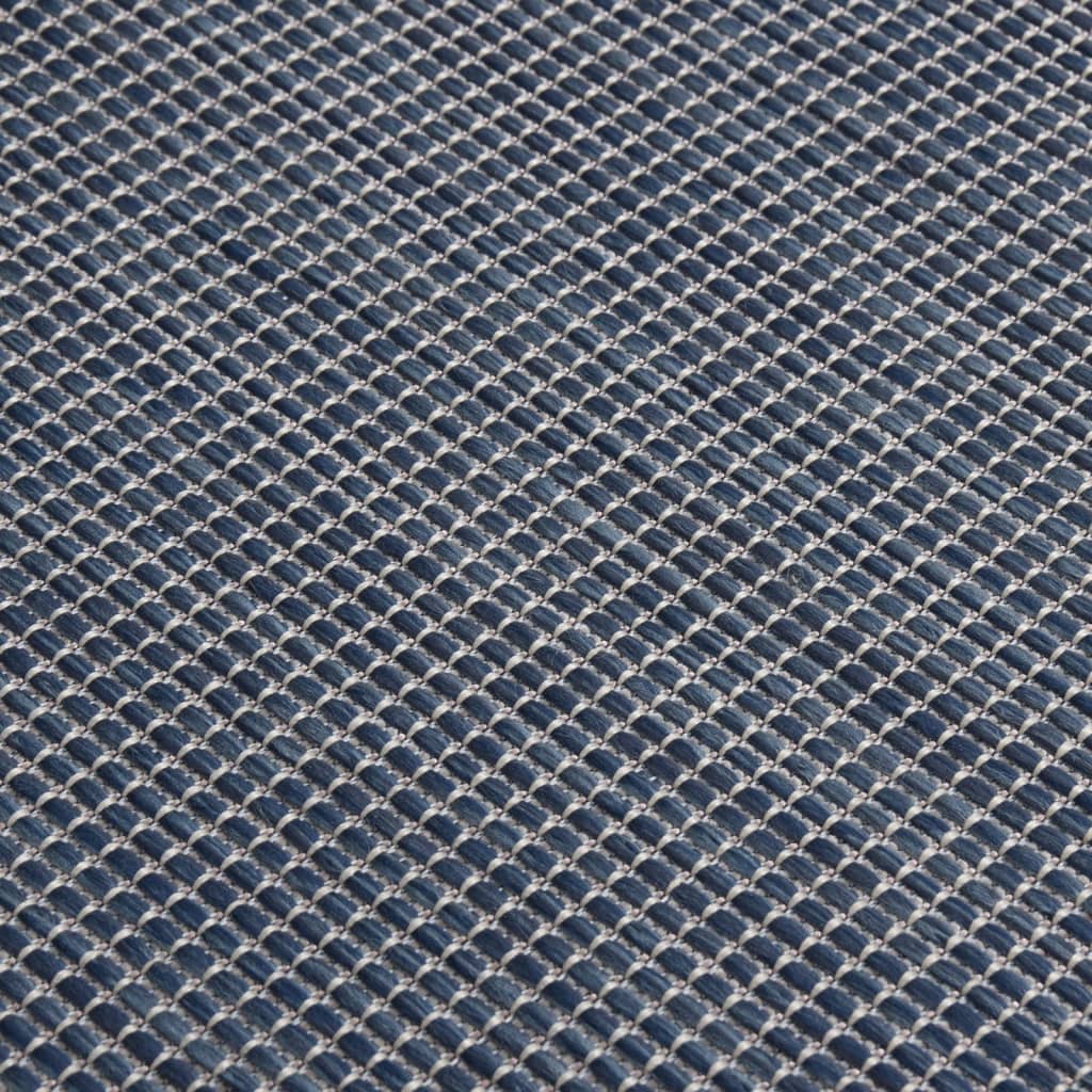 Outdoor rug flat weave 120x170 cm blue