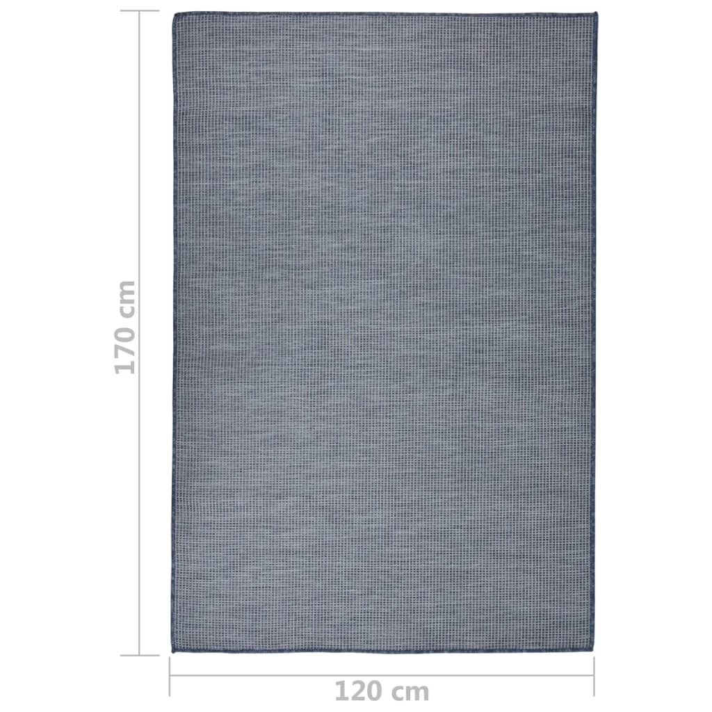 Outdoor rug flat weave 120x170 cm blue