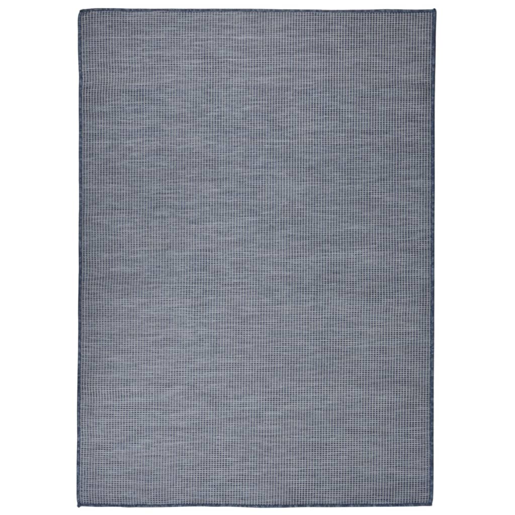 Outdoor rug flat weave 200x280 cm blue