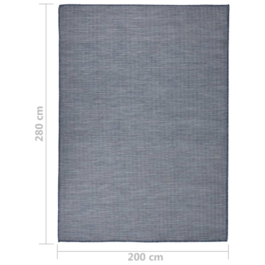 Outdoor rug flat weave 200x280 cm blue
