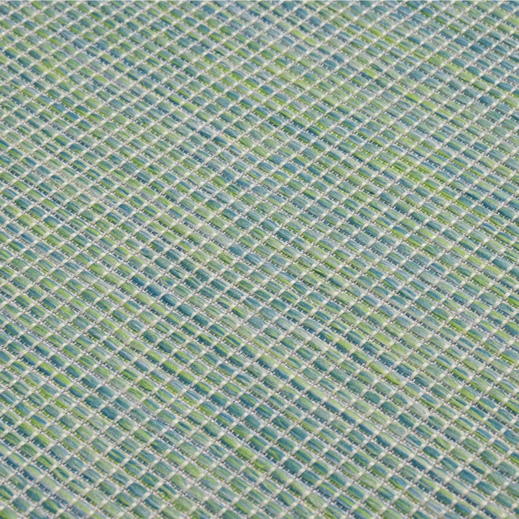 Outdoor rug flat weave 140x200 cm turquoise