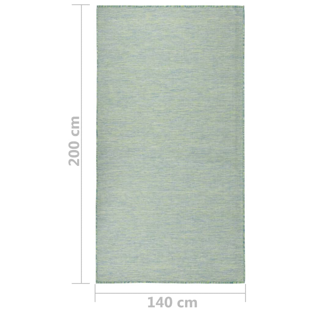 Outdoor rug flat weave 140x200 cm turquoise
