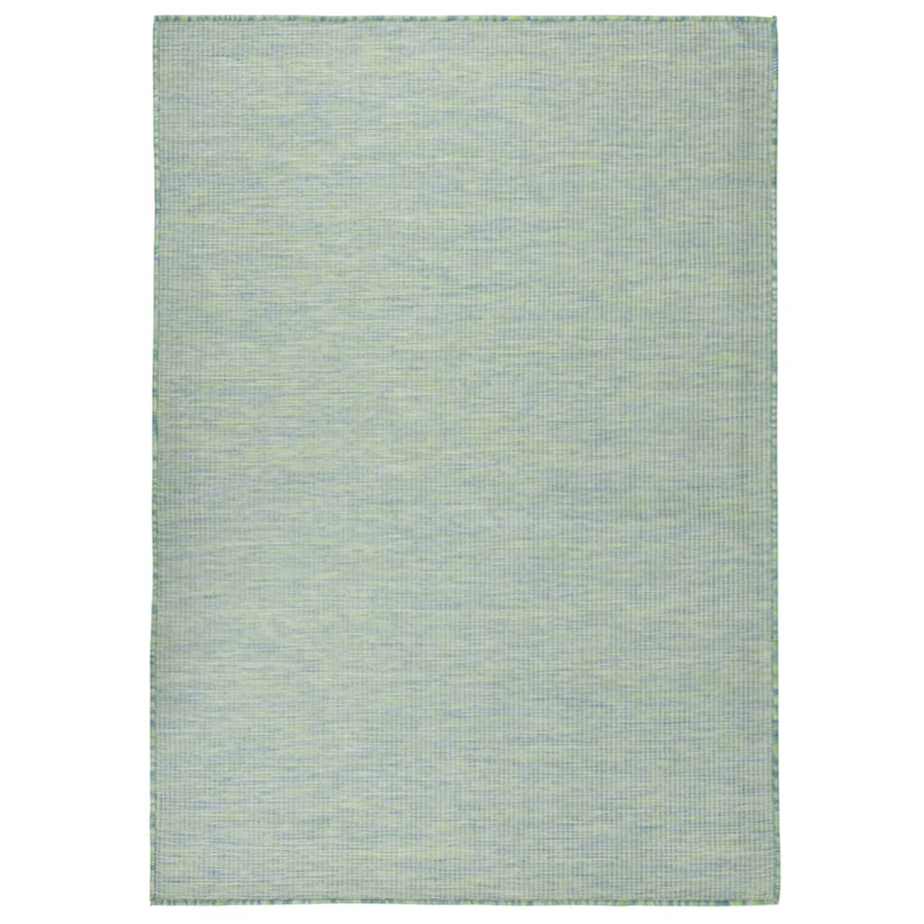 Outdoor rug flat weave 200x280 cm turquoise