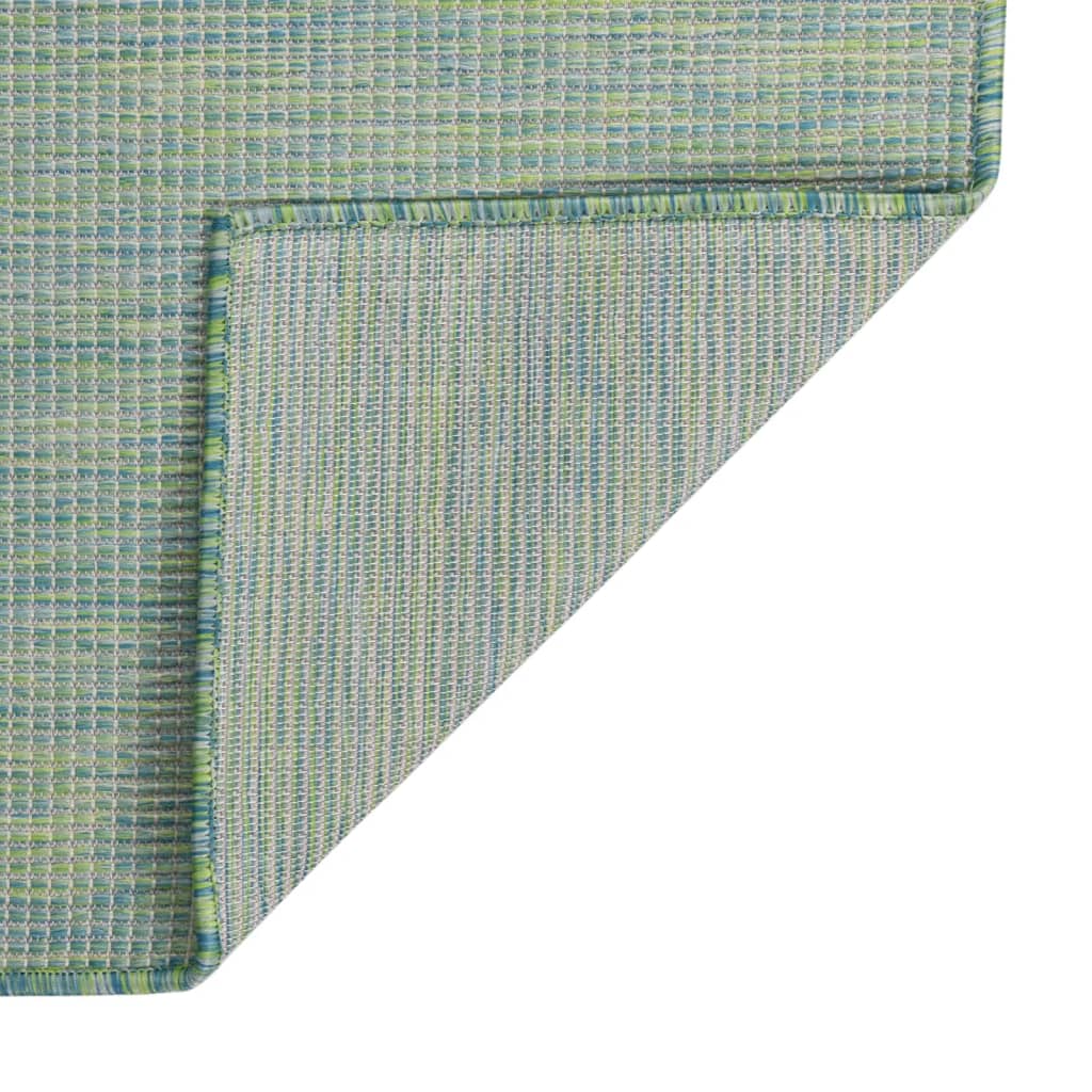 Outdoor rug flat weave 200x280 cm turquoise