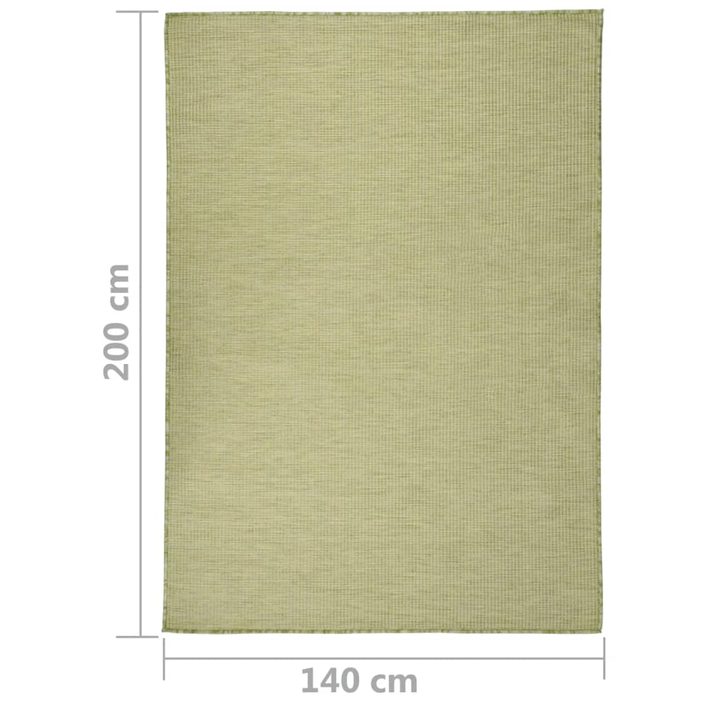 Tapis d'extérieur tissé plat 140x200 cm vert