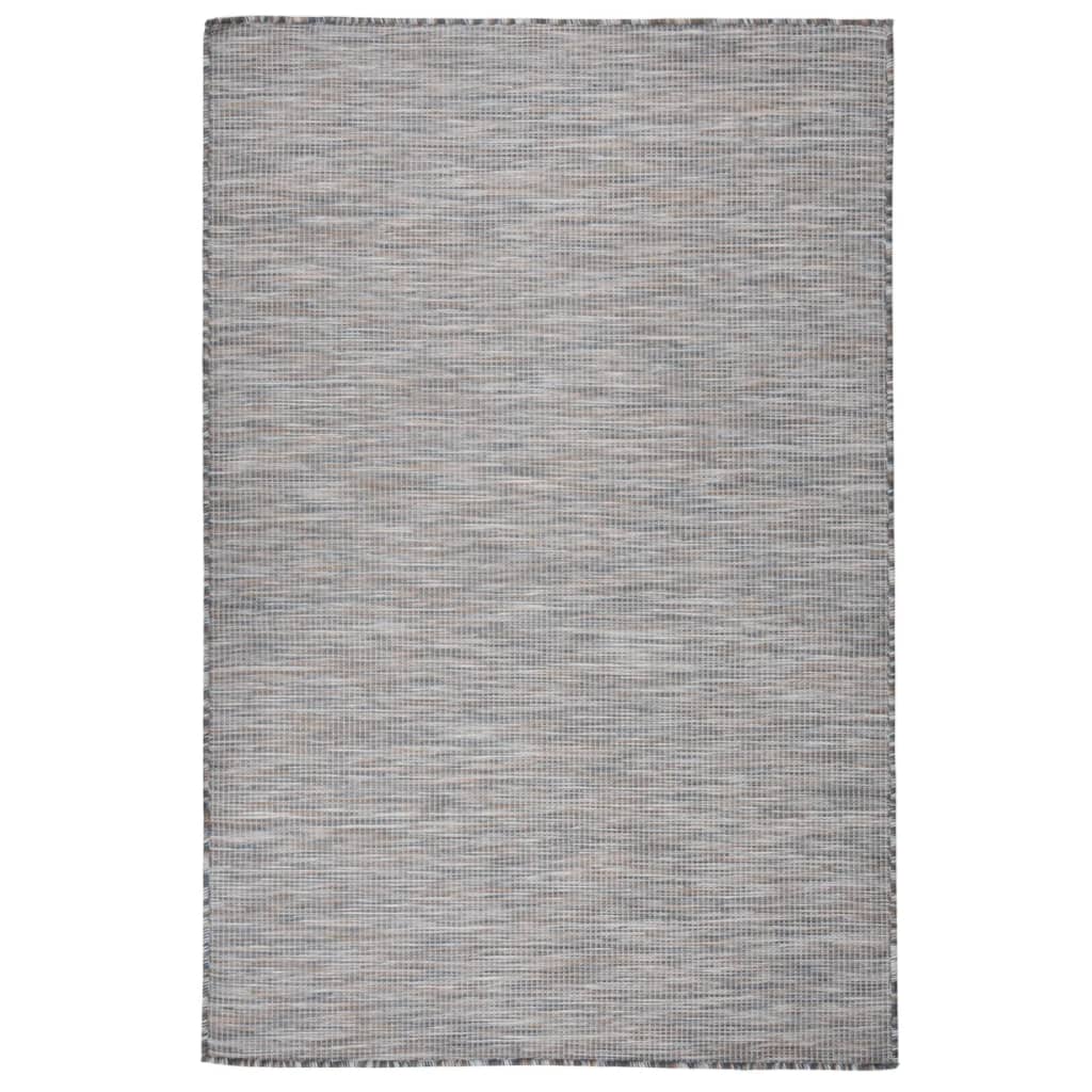 Outdoor rug flat weave 120x170 cm brown and blue