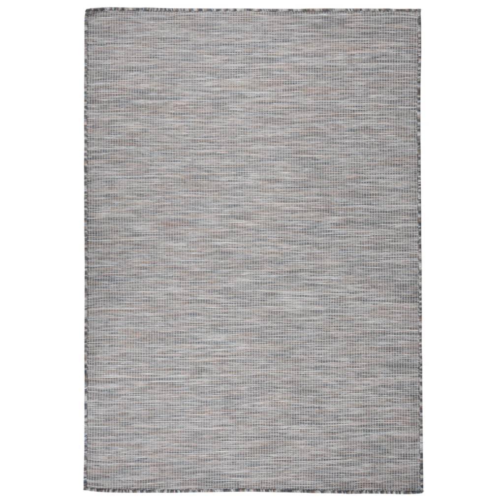 Outdoor rug flat weave 160x230 cm brown and blue