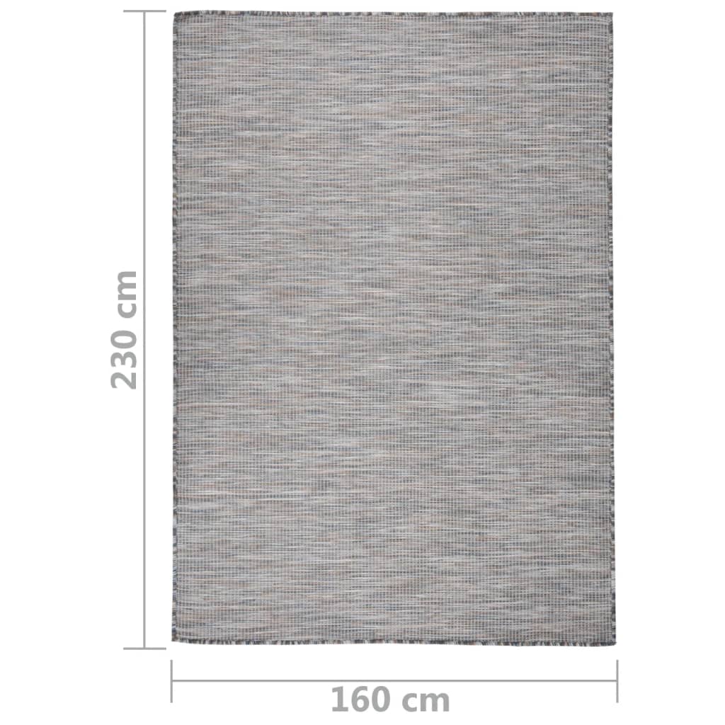 Outdoor rug flat weave 160x230 cm brown and blue