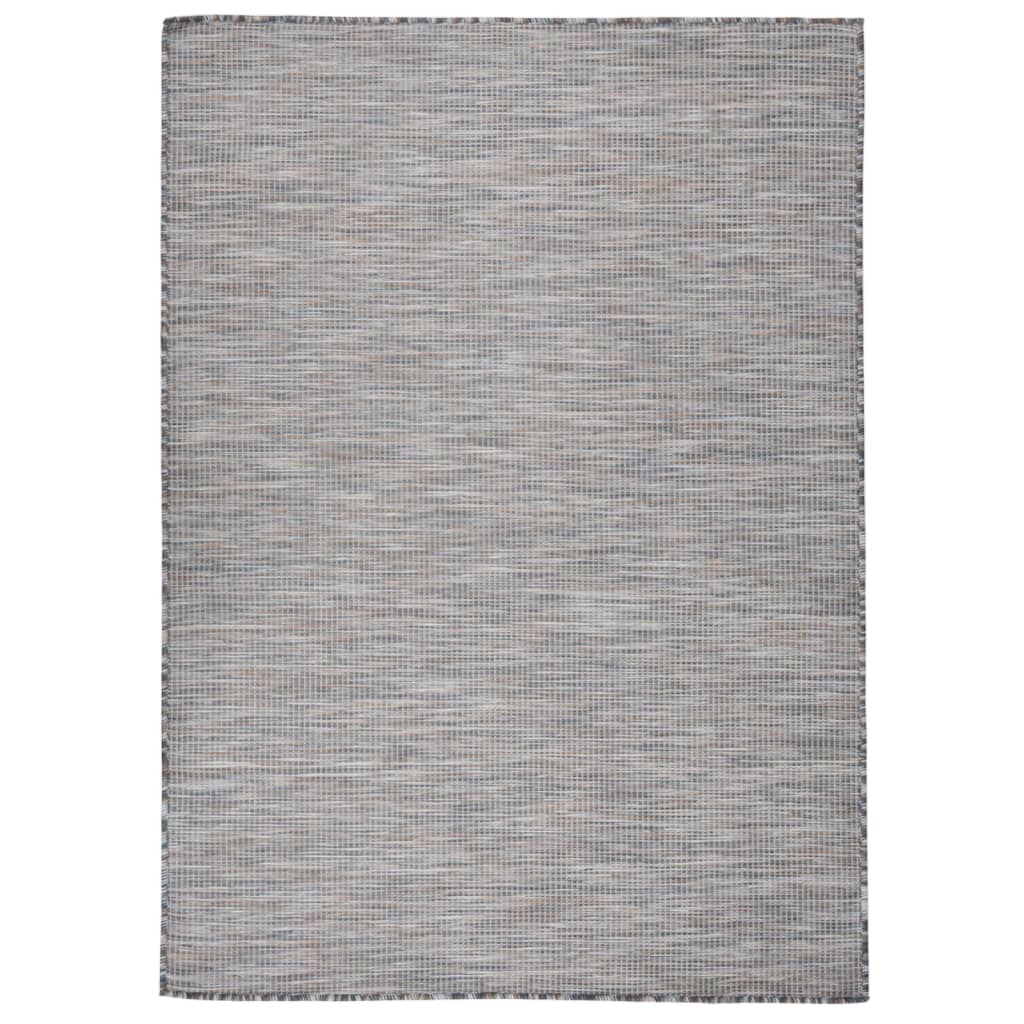 Outdoor rug flat weave 200x280 cm brown and blue