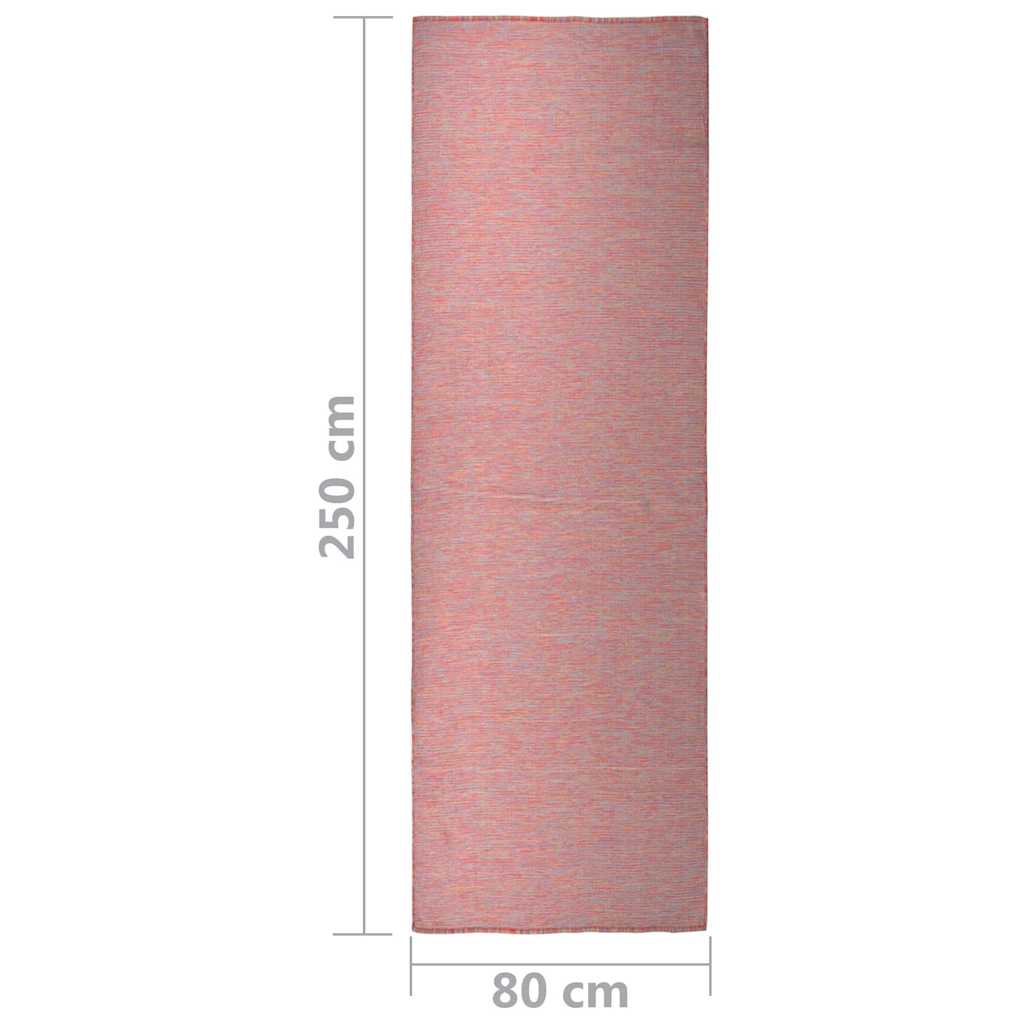 Outdoor-Teppich Flachgewebe 80x250 cm Rot