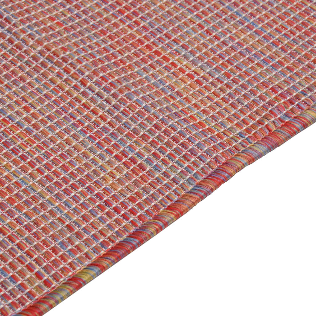 Outdoor rug flat weave 120x170 cm red