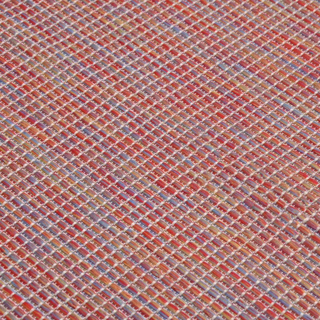 Outdoor rug flat weave 120x170 cm red