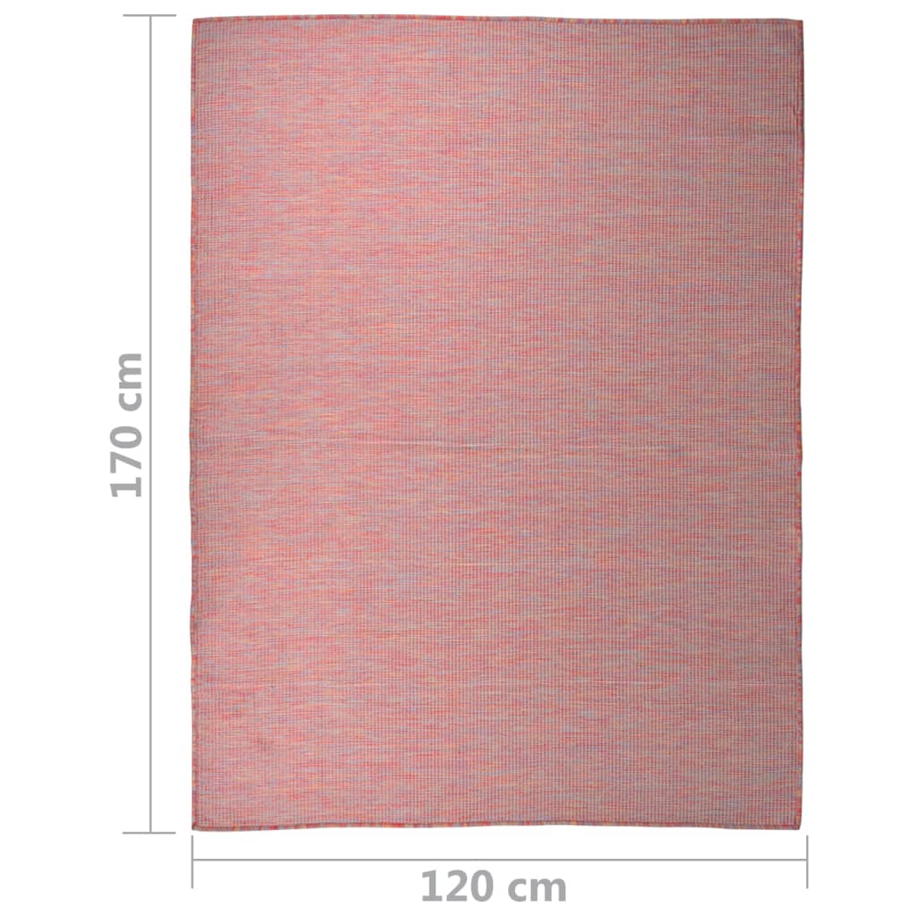 Outdoor rug flat weave 120x170 cm red