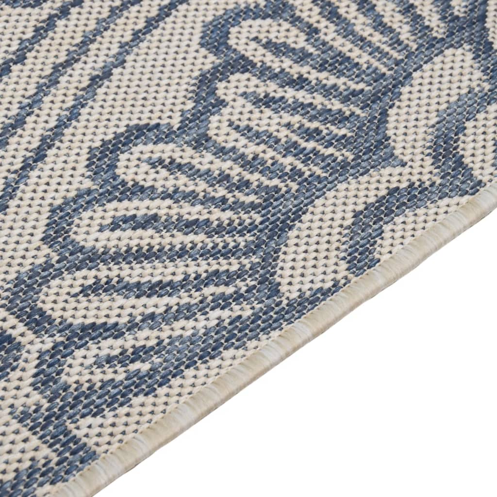 Outdoor rug flat weave 120x170 cm blue pattern