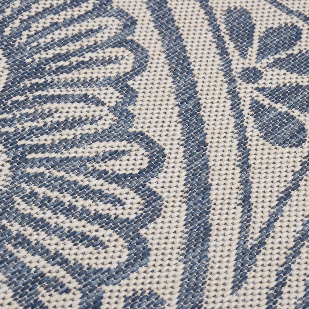 Outdoor rug flat weave 120x170 cm blue pattern