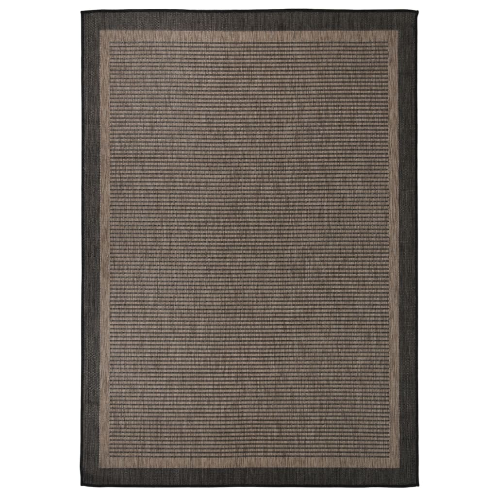 Outdoor rug flat weave 140x200 cm dark brown