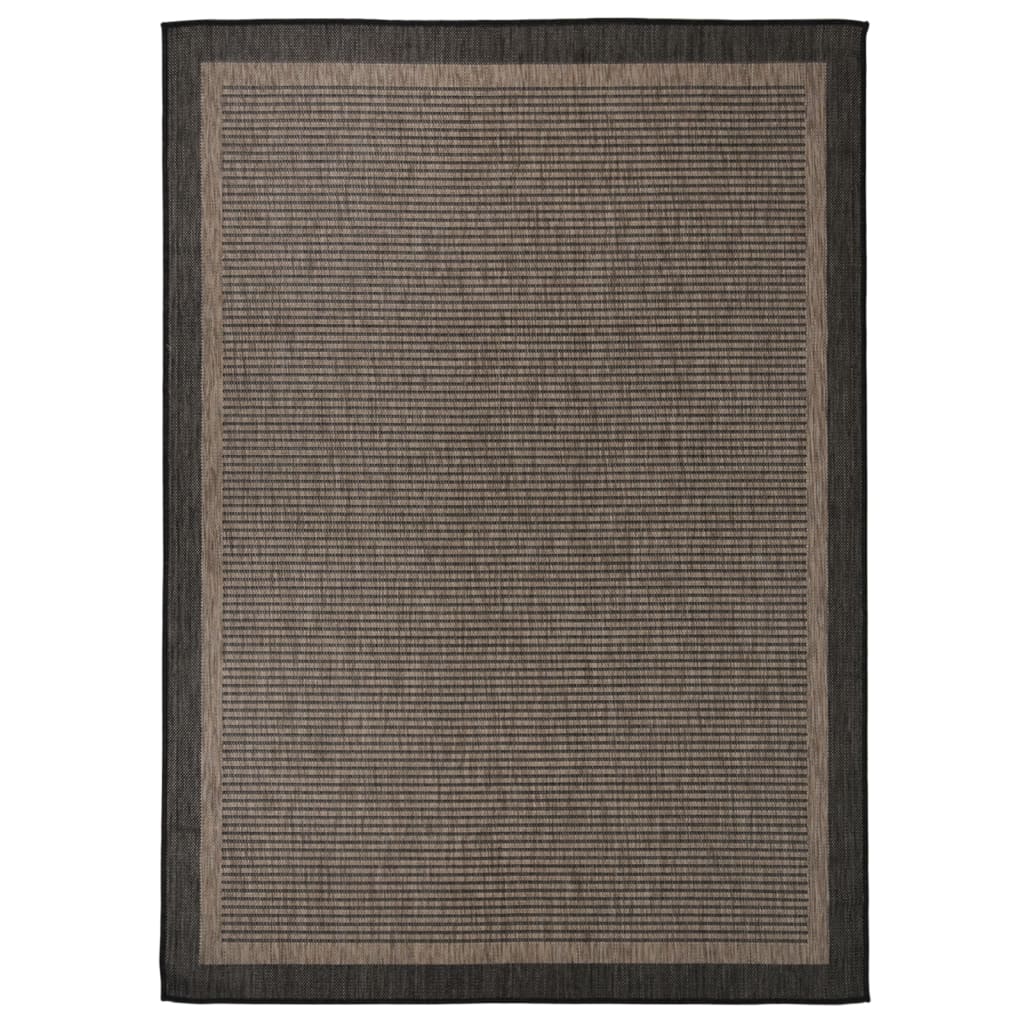 Outdoor rug flat weave 200x280 cm dark brown