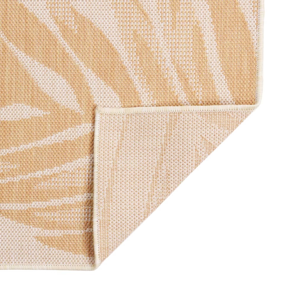 Outdoor rug flat weave 80x250 cm leaf pattern