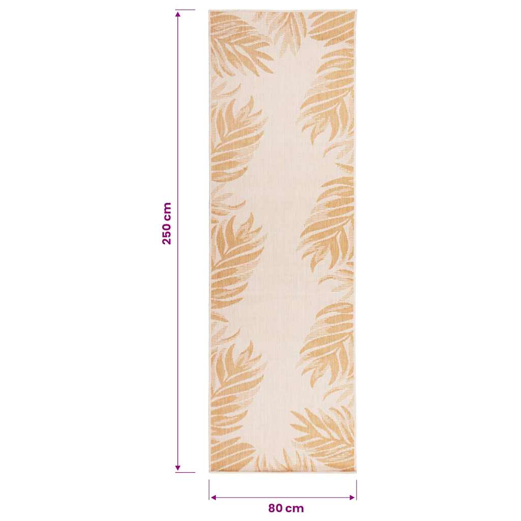 Outdoor-Teppich Flachgewebe 80x250 cm Blattmuster