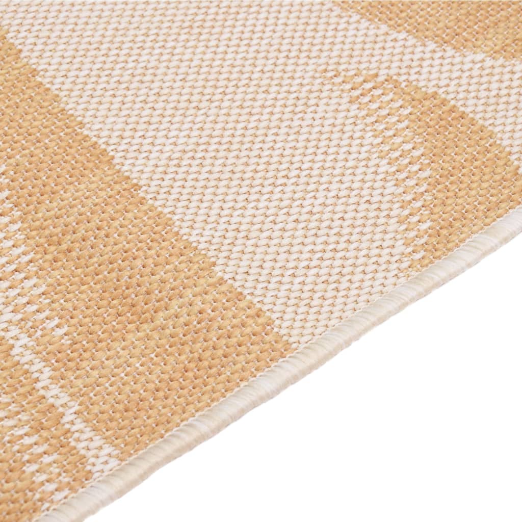 Outdoor rug flat weave 140x200 cm leaf pattern