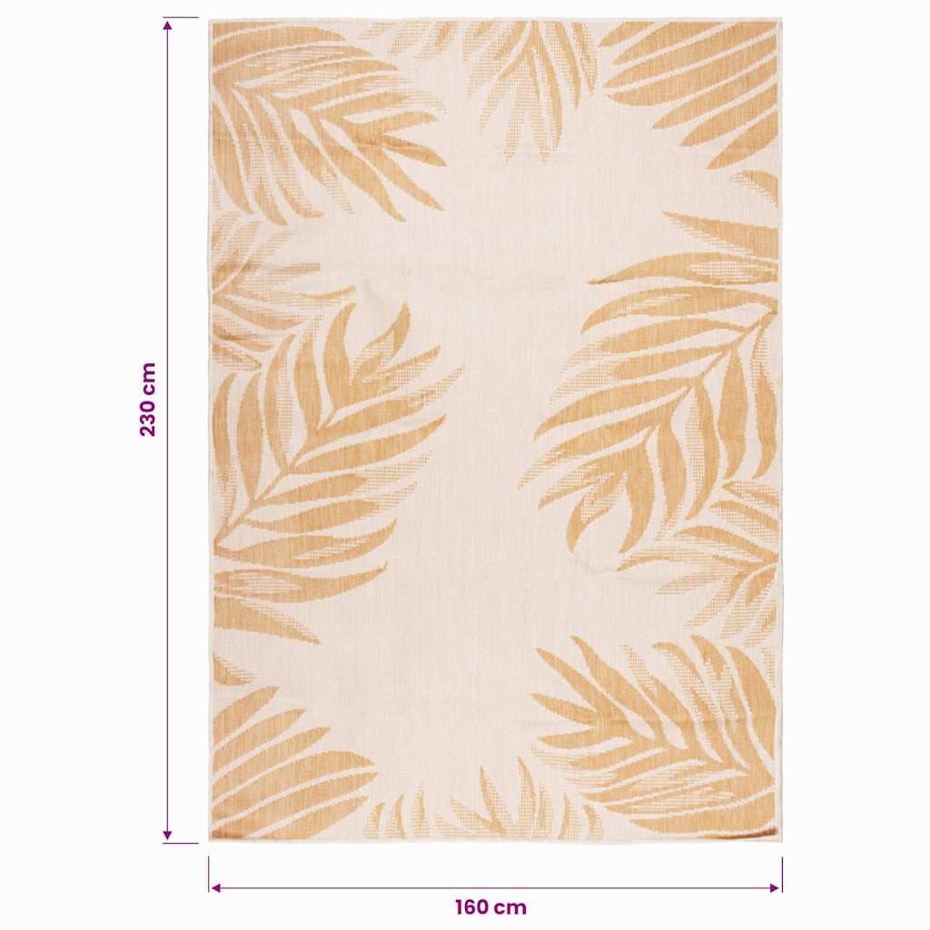 Outdoor-Teppich Flachgewebe 160x230 cm Blattmuster