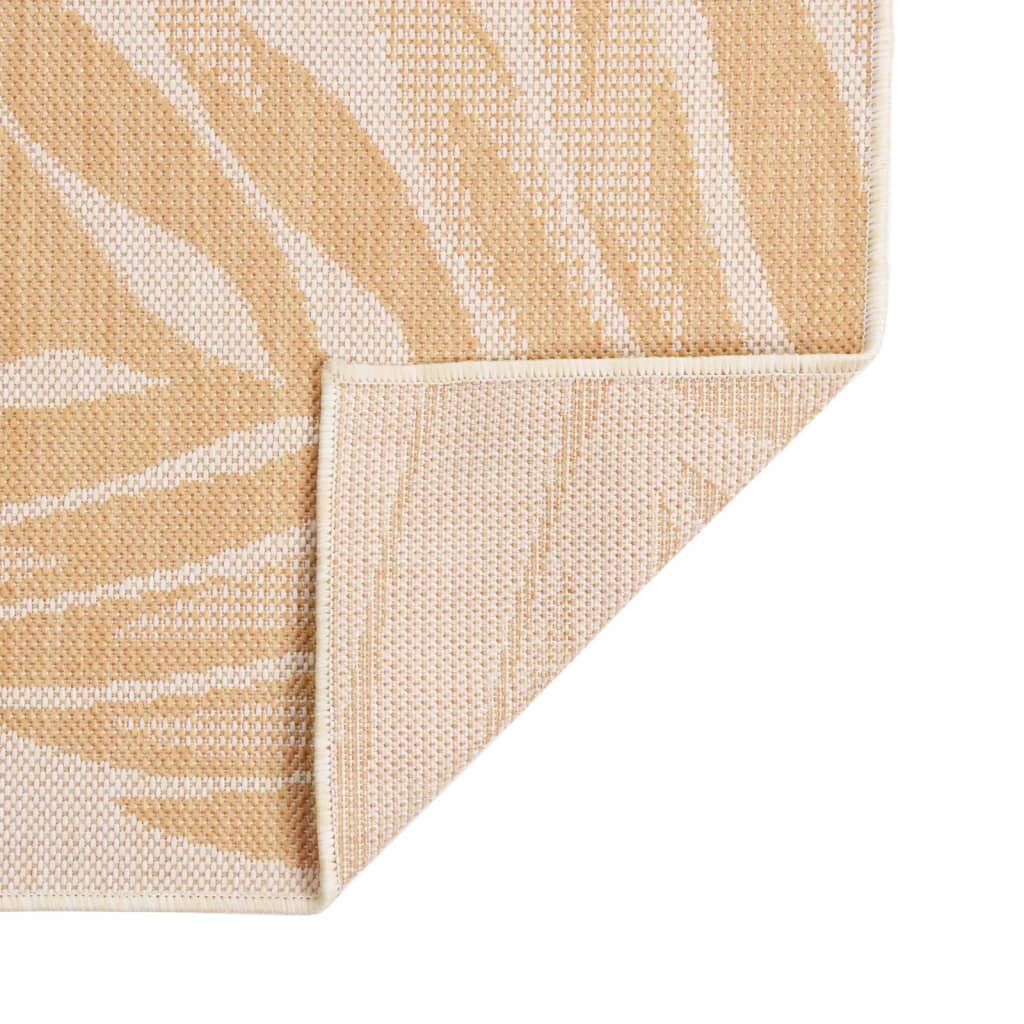 Outdoor rug flat weave 200x280 cm leaf pattern