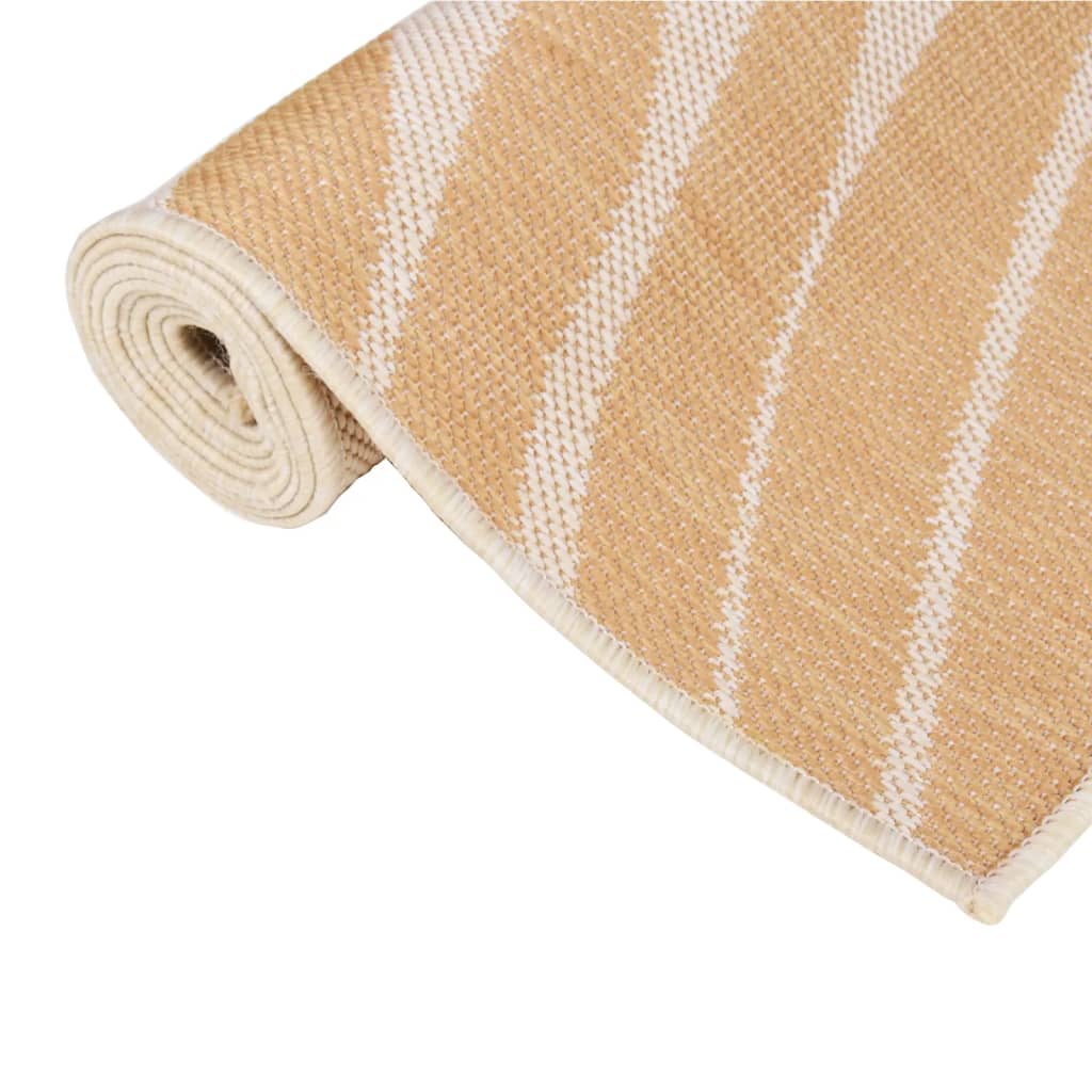 Outdoor rug flat weave 200x280 cm leaf pattern