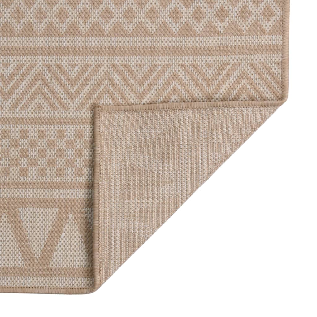 Outdoor rug flat weave 140x200 cm brown striped