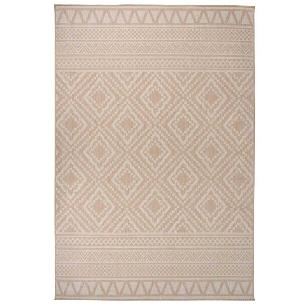 Outdoor rug flat weave 160x230 cm brown striped