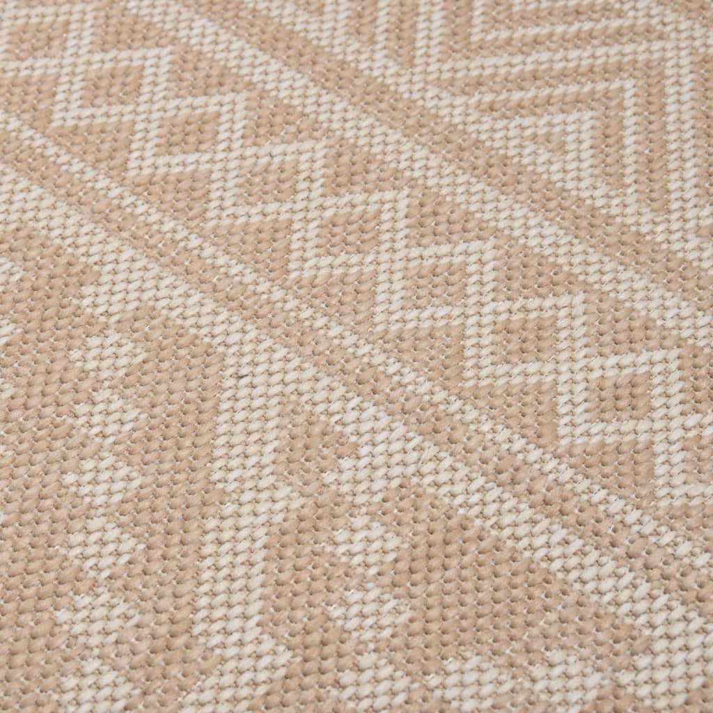 Outdoor rug flat weave 160x230 cm brown striped