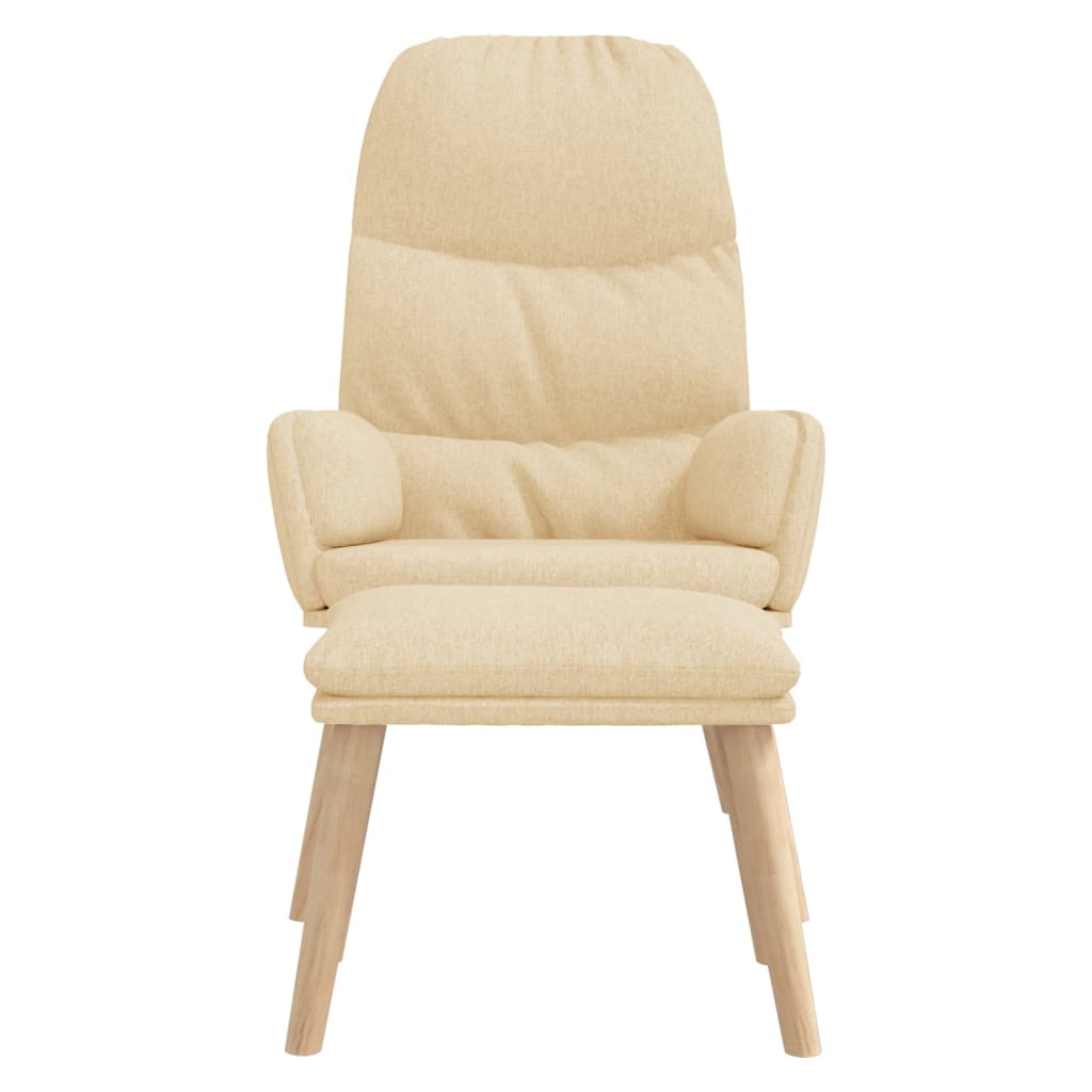 Relaxsessel mit Hocker Creme Stoff