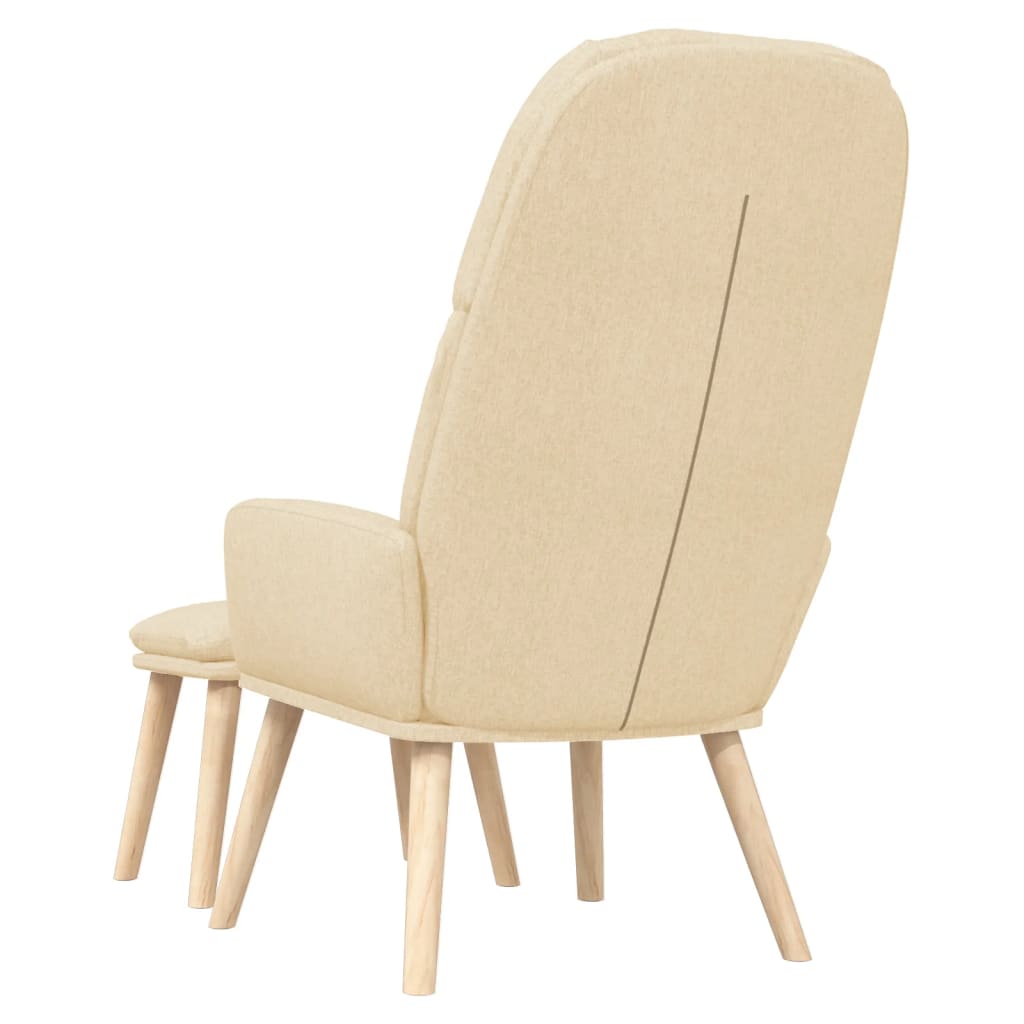 Relaxsessel mit Hocker Creme Stoff