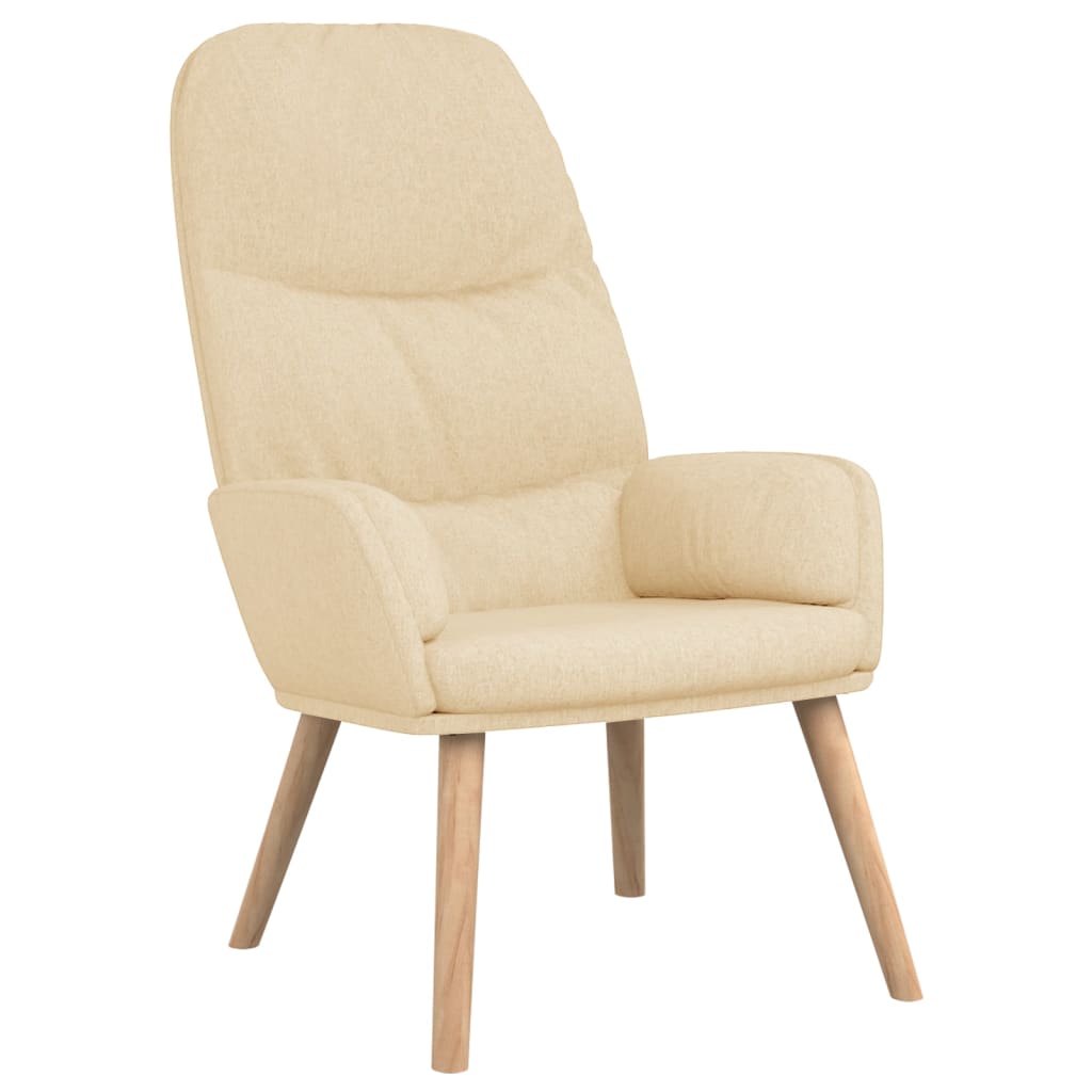 Relaxsessel mit Hocker Creme Stoff