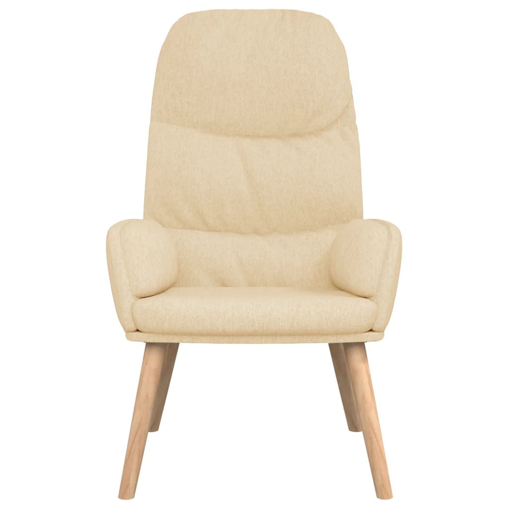Relaxsessel mit Hocker Creme Stoff