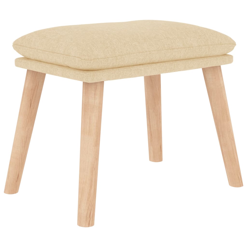 Relaxsessel mit Hocker Creme Stoff