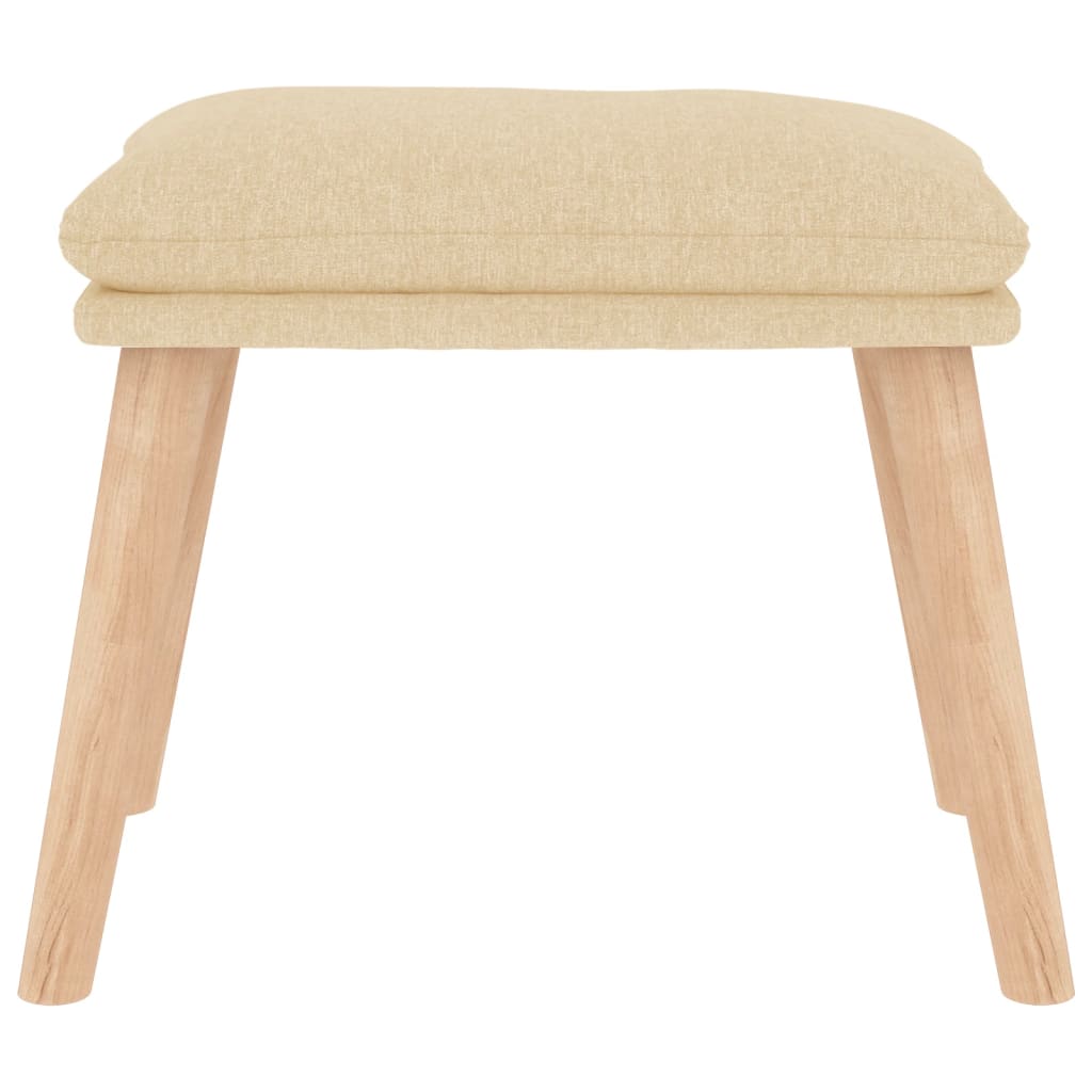 Relaxsessel mit Hocker Creme Stoff