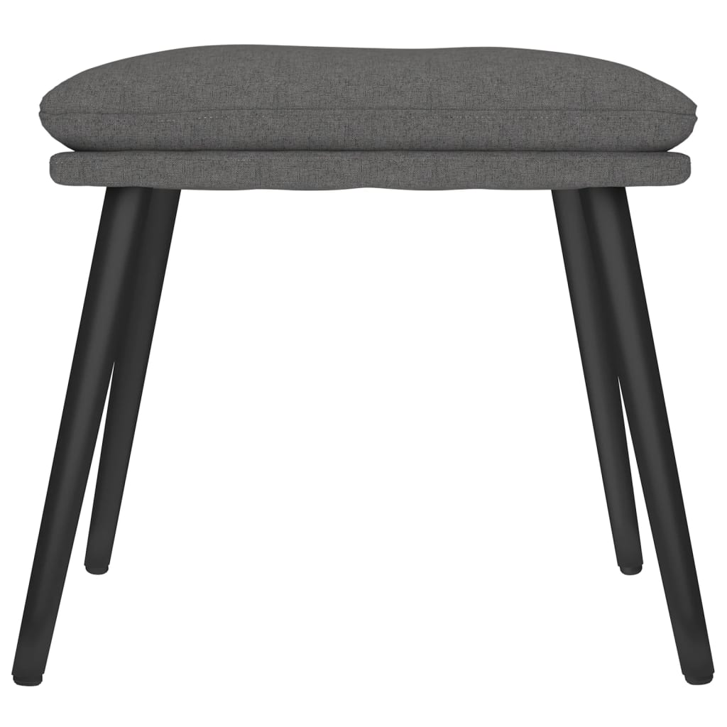 Relaxsessel mit Hocker Dunkelgrau Stoff