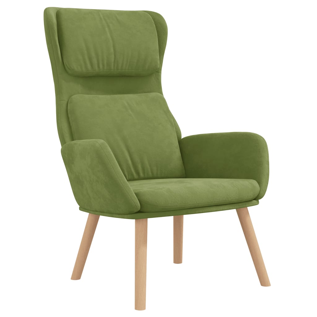 Relaxsessel mit Hocker Hellgrün Samt