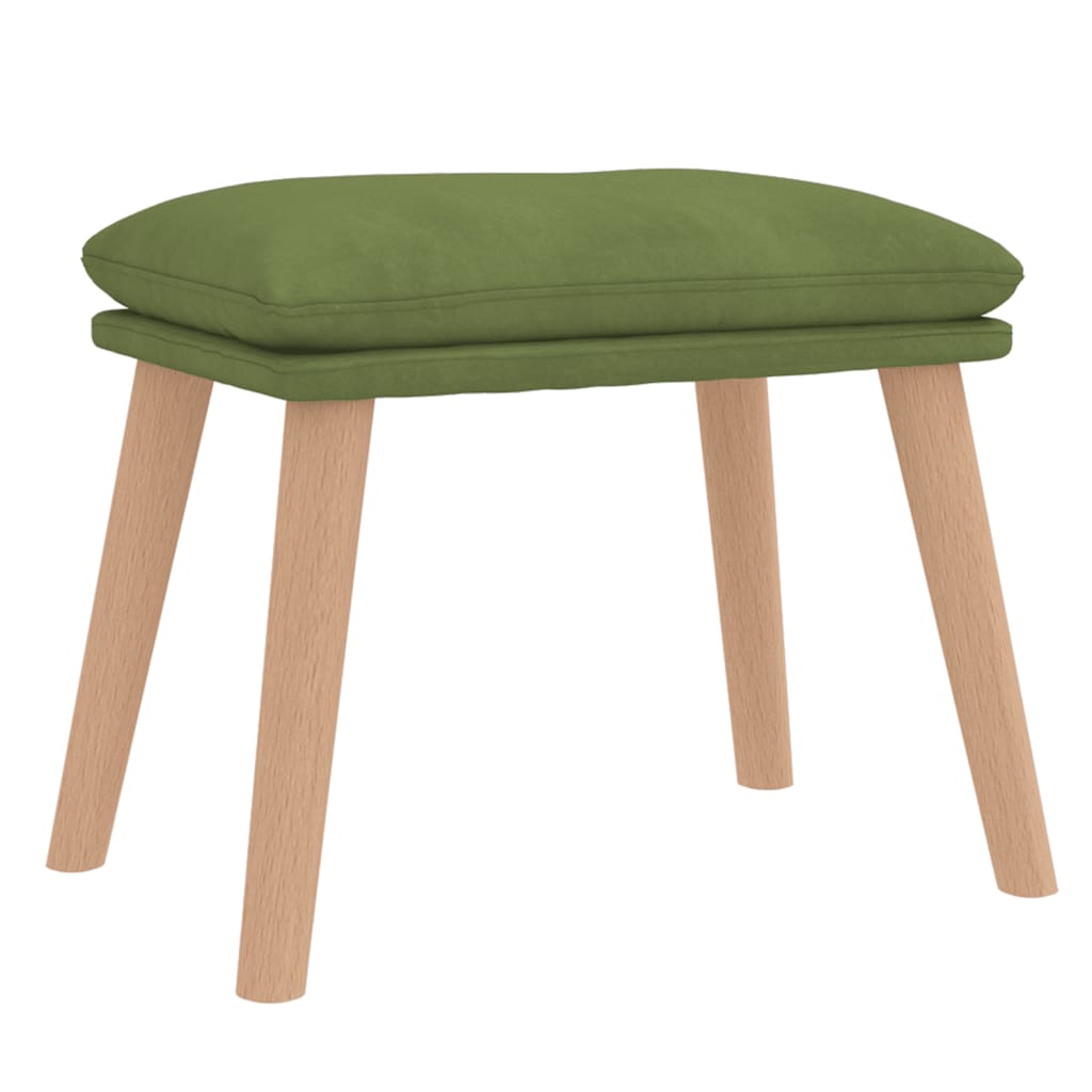 Relaxsessel mit Hocker Hellgrün Samt
